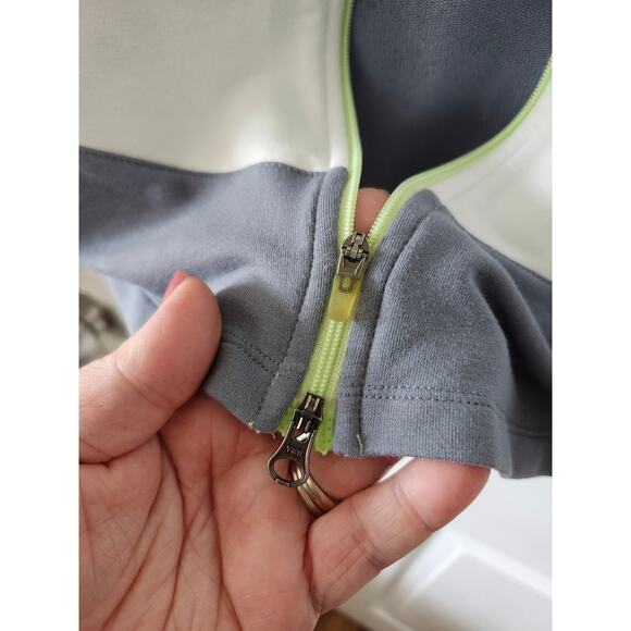 Womens Nike Dri-Fit Medium Layered Neon Green Gray Full Zip Hooded - Picture 8 of 10